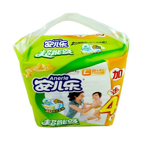 安儿乐超能吸婴儿纸尿裤l号9-13kg(20 4)l9020n